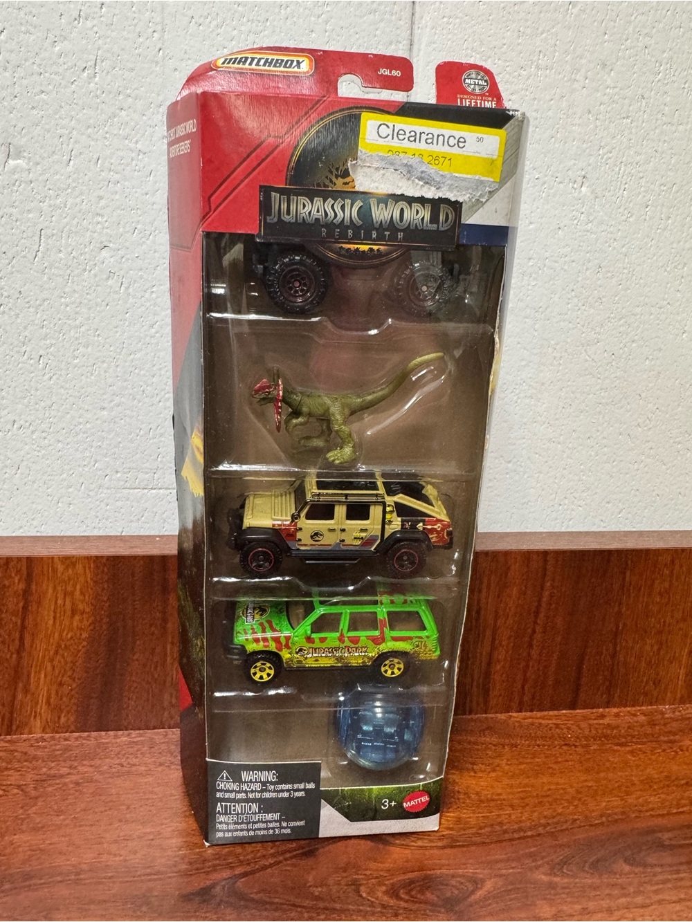 New Matchbox Jurassic World 4-Pack Vehicle & Dinosaur Toy Set